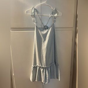 Blue Gingham Mini Dress